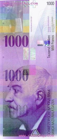 瑞士新版1000瑞士法郎