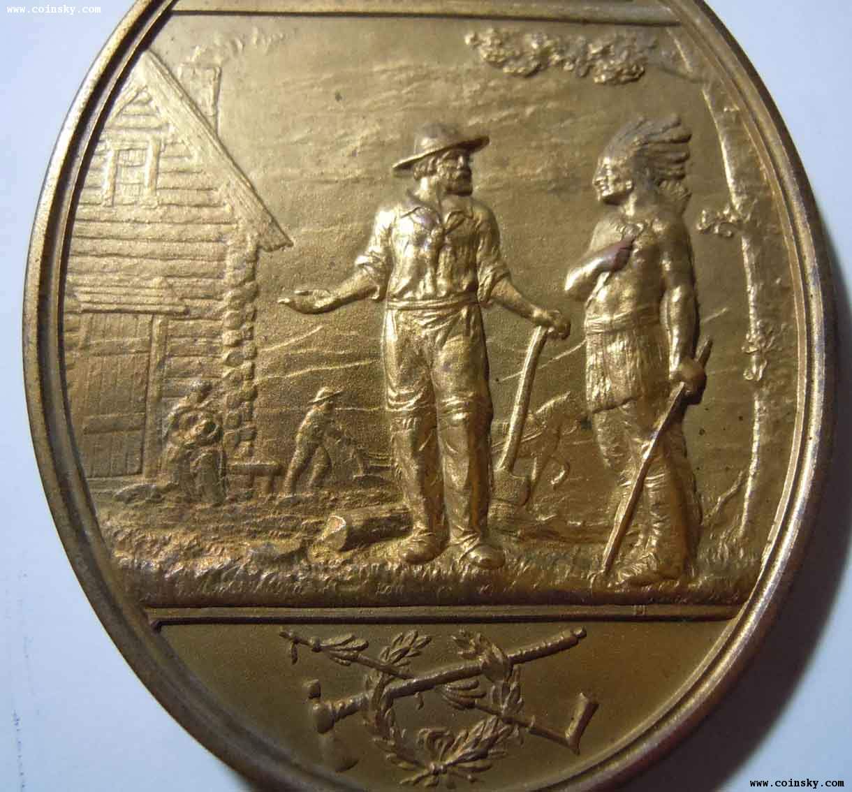 币章--查看美国1881年海斯总统白人印第安人和