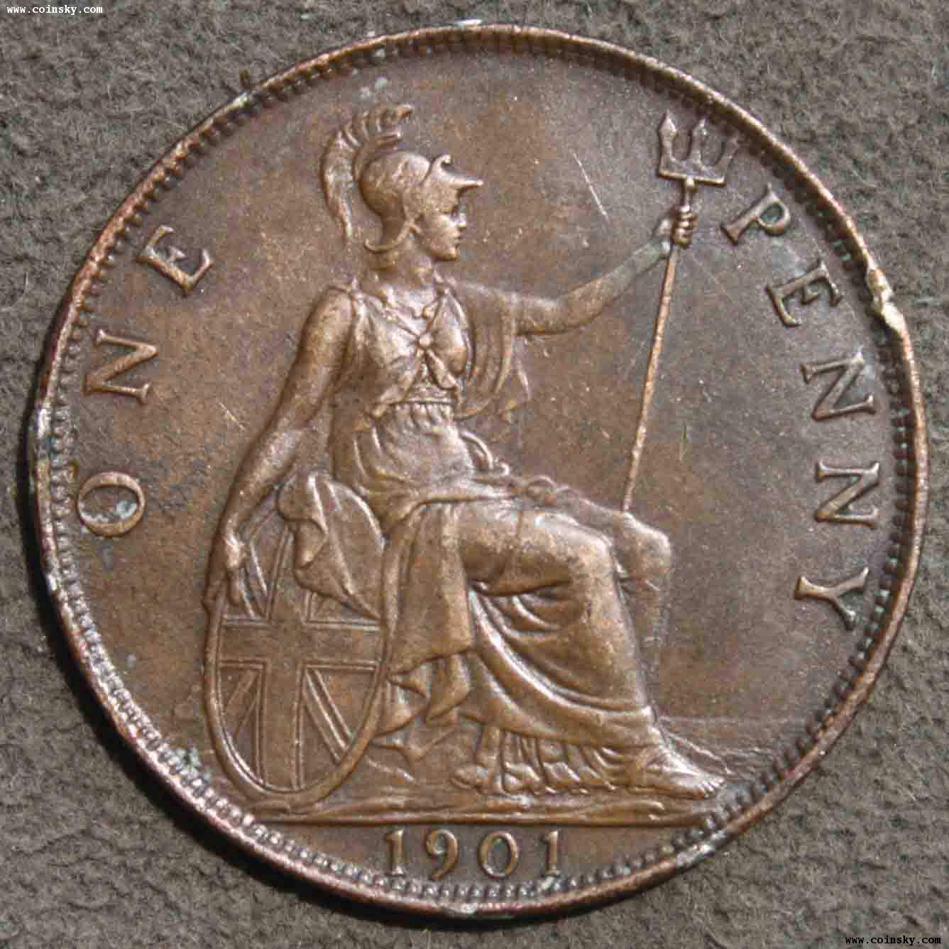 查看美品英国1901年铜便士币一枚详细资料