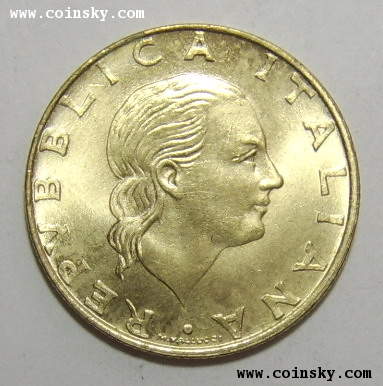 钱币天堂--钱币商城--◆风云世界硬币店--查看UNC-意大利1994年200里拉纪念币详细资料