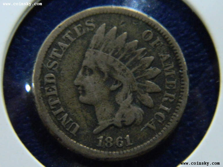 钱币社--查看美国 1861年 厚版白铜 印第安人 1