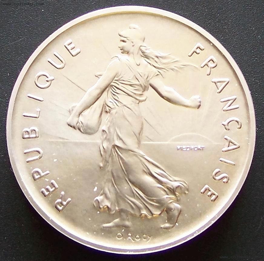 法国89年播种者5法郎加厚纪念银币