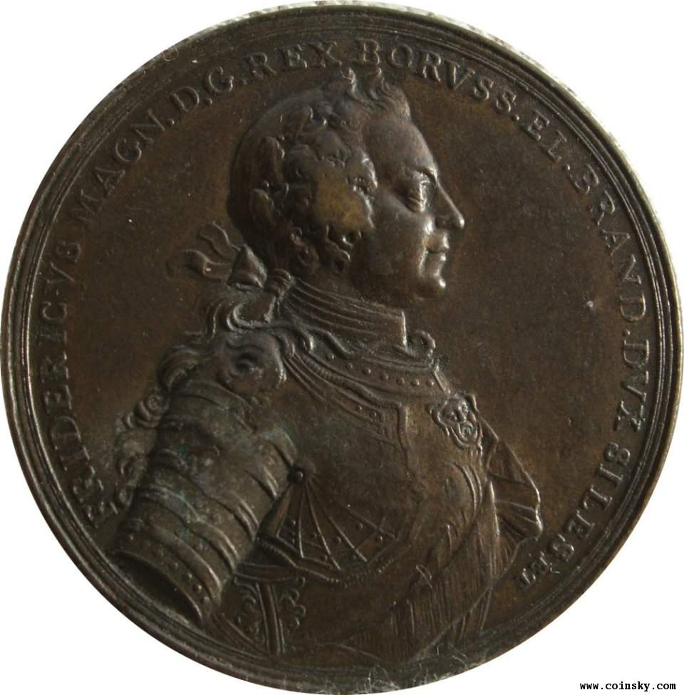 钱币天堂--钱币商城--青青子衿之天然阁--查看033普鲁士1757年铜章腓特烈大帝之布拉格战役详细资料