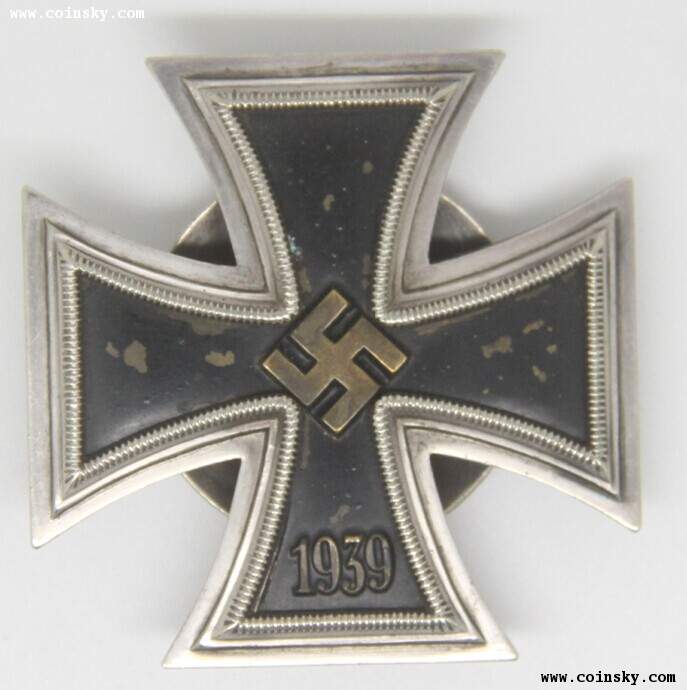 纳粹德国圆盘版一级铁十字勋章l58厂标铜芯