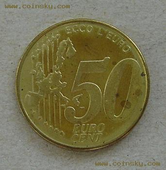 [已售] 意大利地方欧元试铸币-50分